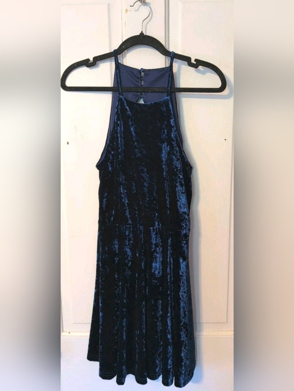 Lulu's Deep Blue Velvet Dress